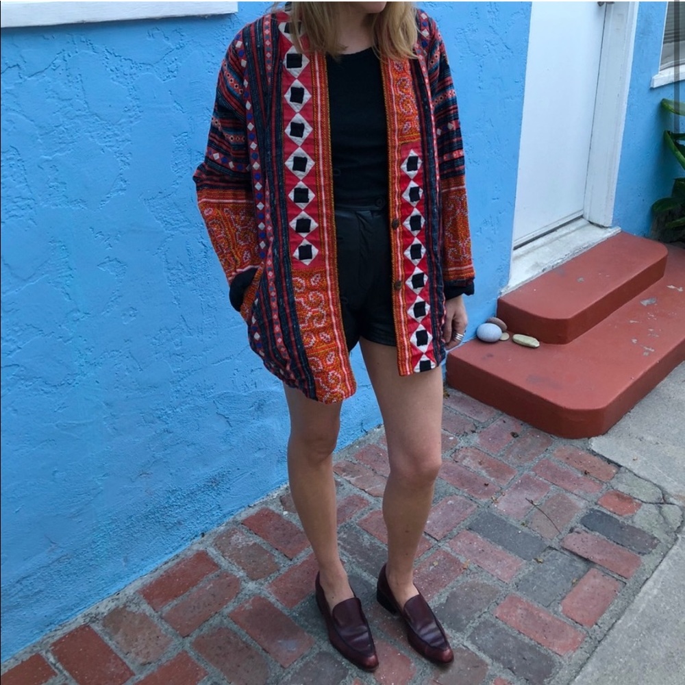 Vintage Hmong reversible embroidered jacket